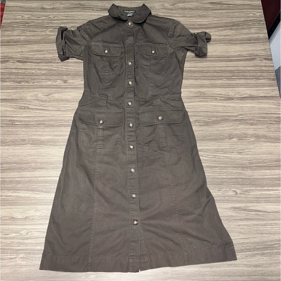 Banana Republic Utility Shirtdress, Brown SIZE 2 - Picture 1 of 7
